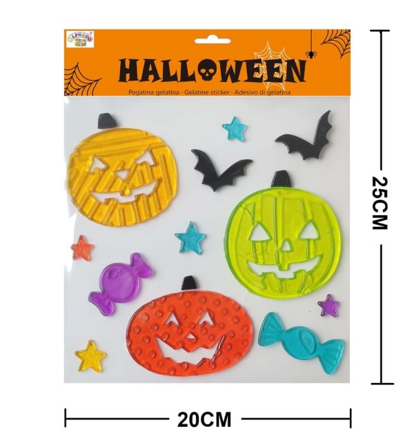 Decoración Halloween gel "Calabaza" 20x25 cm - Decoraciones de Halloween - Imagen 4