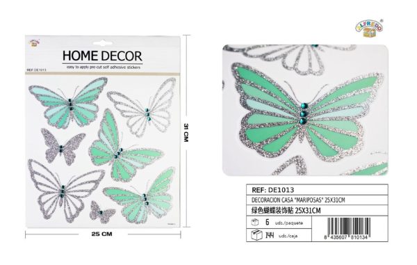 Decoración casa "Mariposas verdes" 25x31cm - Decoraciones para el hogar