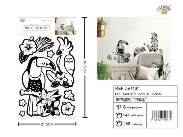 Decoración casa "Tucanes" 21x36.5cm - Decoraciones de vinilo