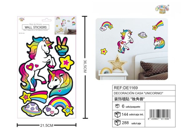 Decoración casa "Unicornio" 21x36.5cm - Decoraciones de vinilo