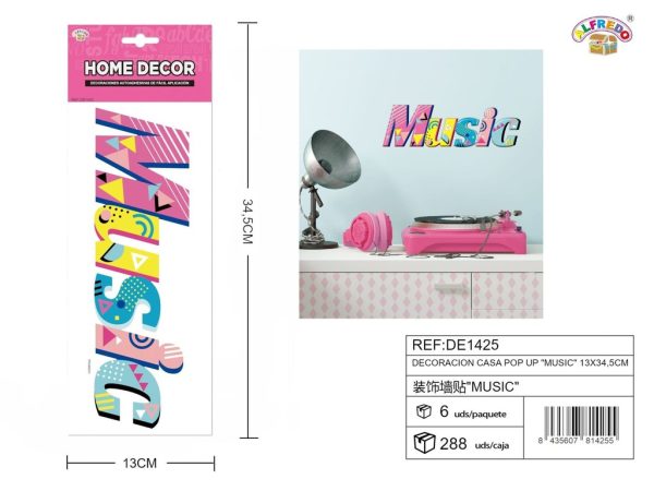 Decoración casa pop up "Music" 13x34.5 cm - Decoración de pared