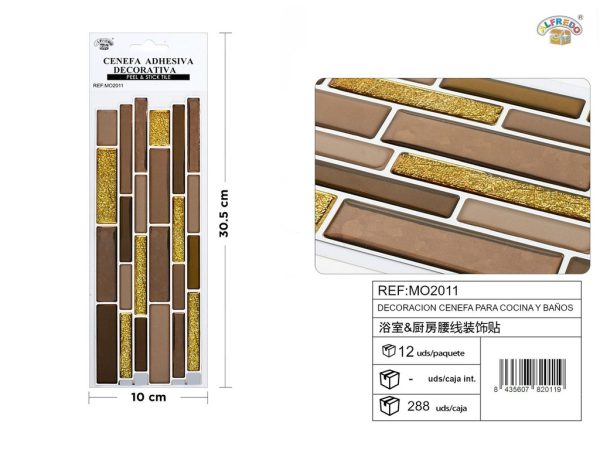 Decoración cenefa para cocina y baños 10x30.5cm - Decoración de interiores - Imagen 6