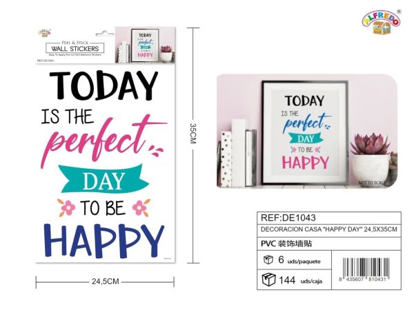 Decoración de casa "Happy Day" 24.5x35 cm - Decoración de pared