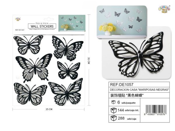 Decoración de casa "Mariposas Negras" 25x31 cm - Adornos decorativos
