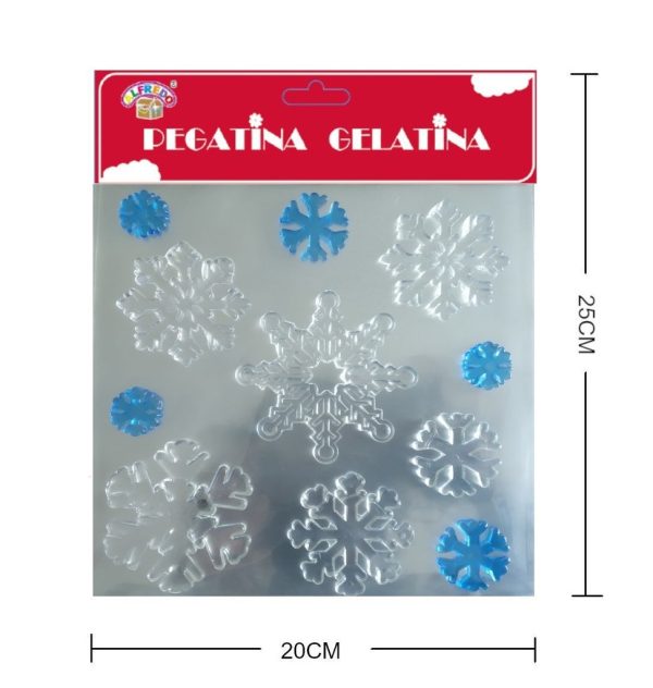 Decoración de gel Navidad "Copo de nieve" 20x25 cm - Decoraciones navideñas