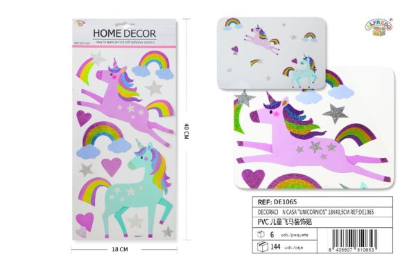 Decoración de pared "Unicornios" 18x40.5cm para habitaciones infantiles