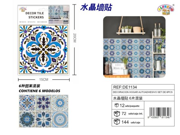 Decoración de pared autoadhesiva set de 6pcs 15x15cm - Adhesivos