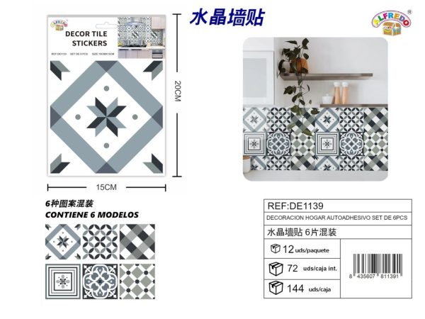 Decoración de pared autoadhesiva set de 6pcs 15x15cm - Adhesivos - Imagen 4