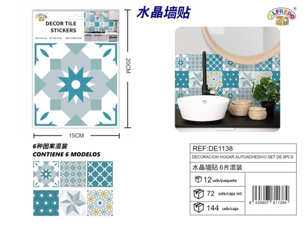 Decoración de pared autoadhesiva set de 6pcs 15x15cm - Adhesivos - Imagen 5