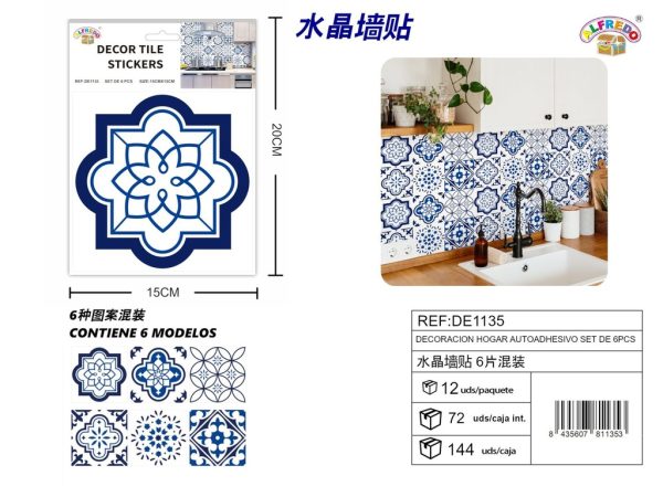 Decoración de pared autoadhesiva set de 6pcs 15x15cm - Adhesivos - Imagen 6
