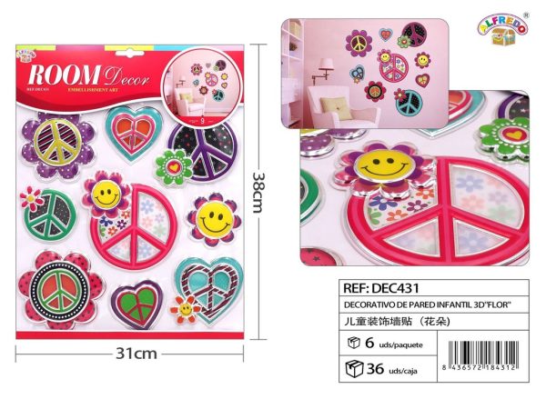 Decoración de pared infantil 3D "Flor" 31x38cm para habitación infantil