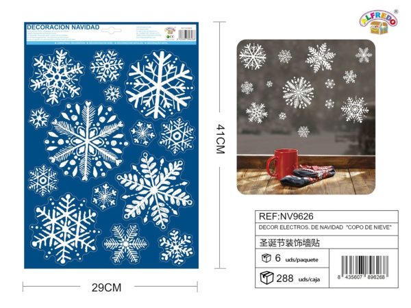 Decoración electrostática de Navidad "Copo de Nieve" 29 x 41 cm - Decoraciones navideñas