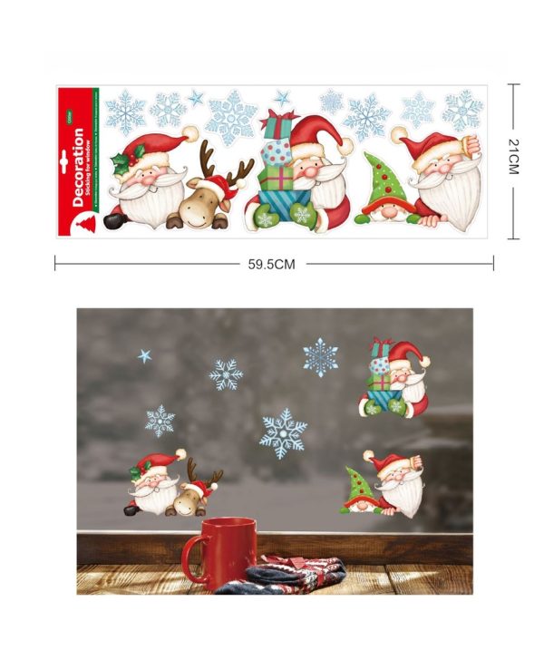 Decoración electrostática de Navidad "Papá Noel" 21 x 59.5 cm - Decoraciones navideñas