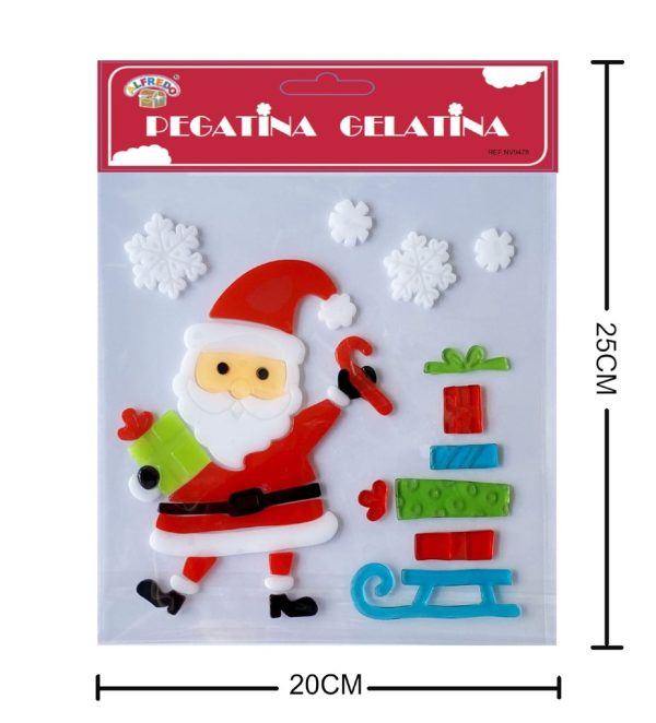 Decoración gel Navidad "Papá Noel" 20x25cm - Adorno navideño