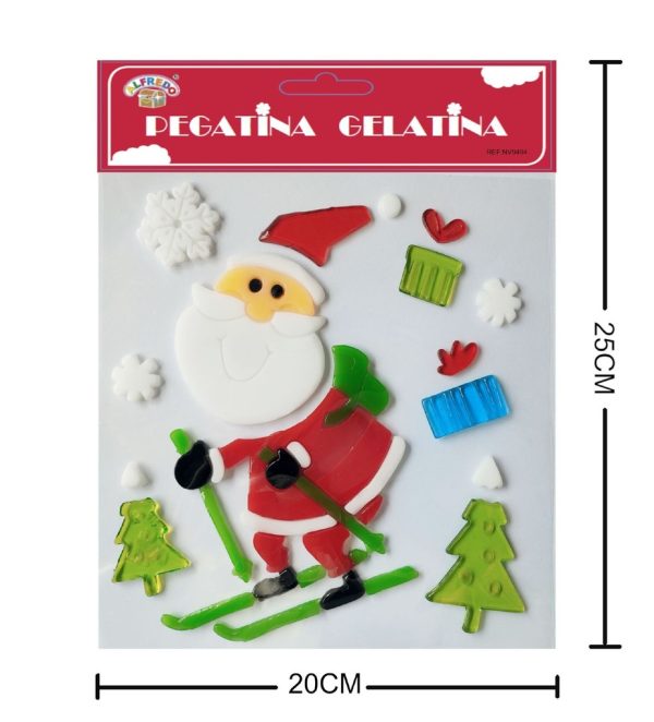 Decoración gel Navidad "Papá Noel" 20x25cm - Adorno navideño - Imagen 2