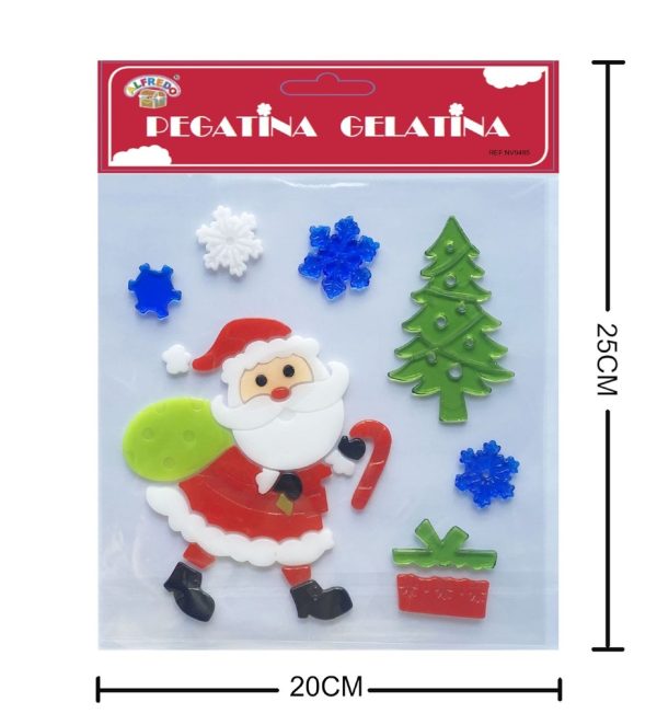 Decoración gel Navidad "Papá Noel" 20x25cm - Adorno navideño - Imagen 3