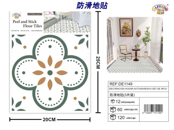 Decoración hogar autoadhesiva set de 3 pcs 20x20cm - Decoraciones antideslizantes - Imagen 2