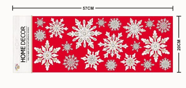 Decoración navideña "Copos de nieve" 20x57 cm - Decoraciones navideñas