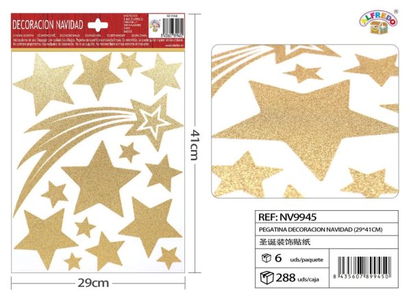 Decoración navideña "Estrella fugaz" color oro 29x41 cm - Decoraciones navideñas