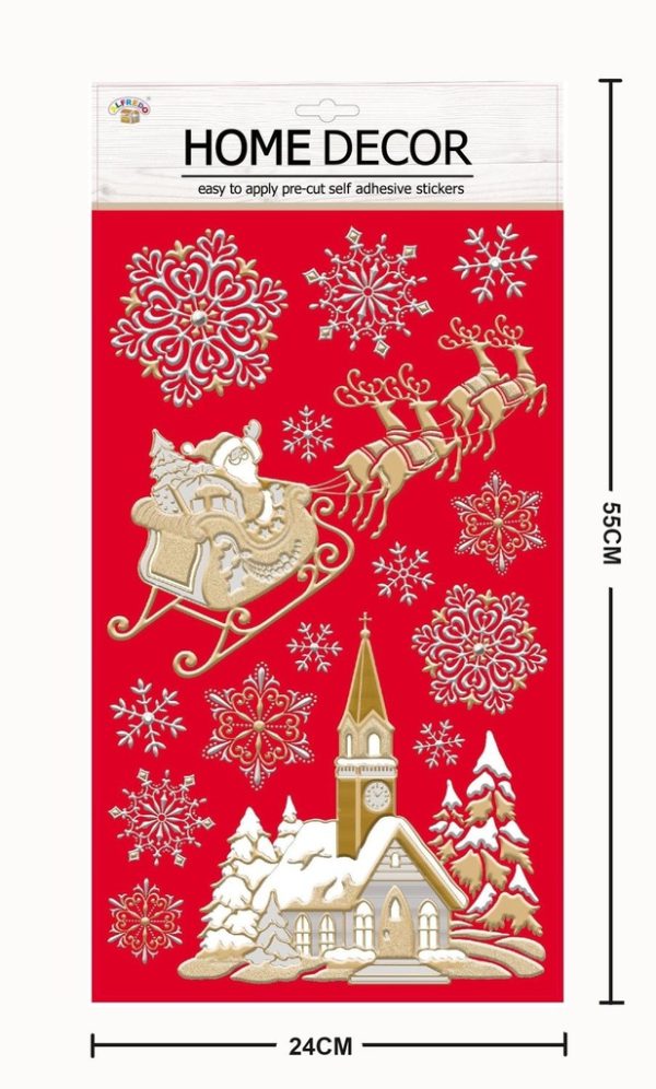 Decoración navideña "Papá Noel en trineo" 24x55 cm - Decoraciones navideñas