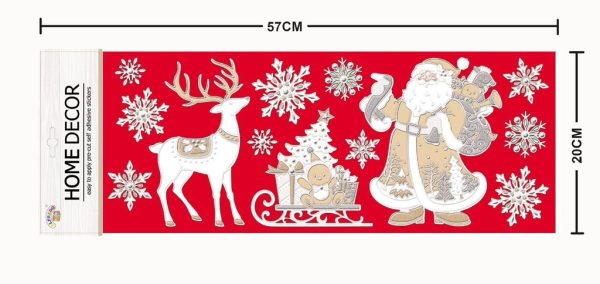 Decoración navideña "Papá Noel y reno" 20x57 cm - Decoraciones navideñas