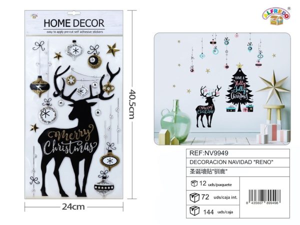Decoración navideña "Reno" 24x40.5 cm - Decoraciones navideñas