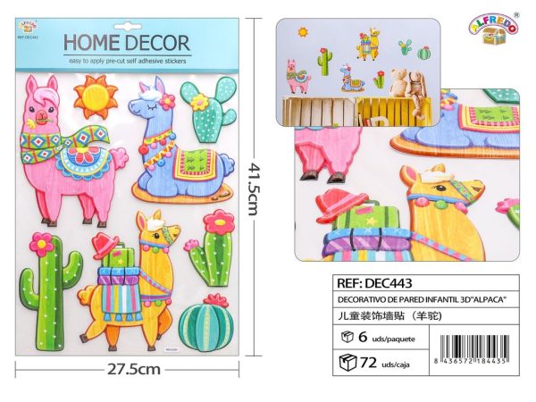 Decorativo de pared infantil 3D "Alpaca" 27.5x41.5 cm - Decoraciones infantiles