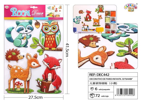 Decorativo de pared infantil 3D "Bambi" 27.5x41.5 cm - Decoraciones infantiles