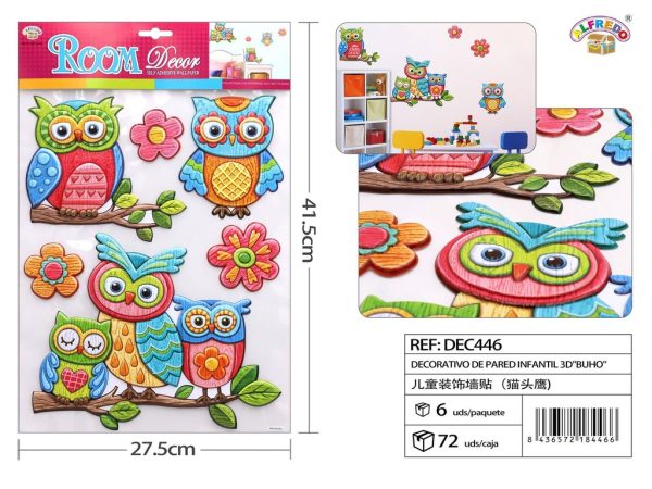 Decorativo de pared infantil 3D "Búho" 27.5x41.5 cm - Decoraciones infantiles