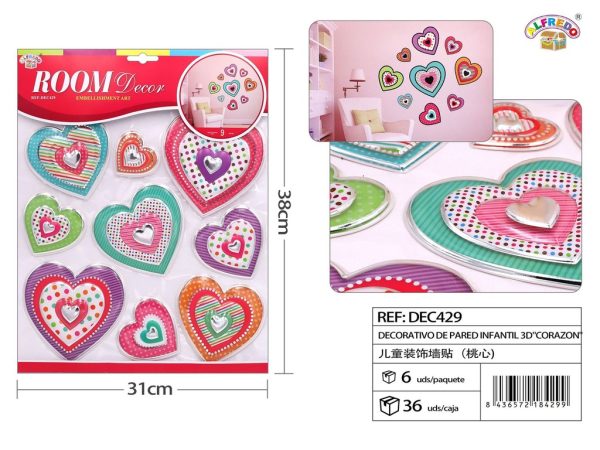 Decorativo de pared infantil 3D "Corazón" 31X38 cm - Decoración infantil