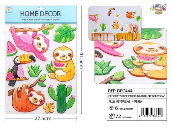 Decorativo de pared infantil 3D "Folivora" 27.5x41.5 cm - Decoraciones infantiles