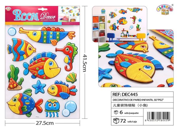 Decorativo de pared infantil 3D "Pez" 27.5x41.5 cm - Decoraciones infantiles