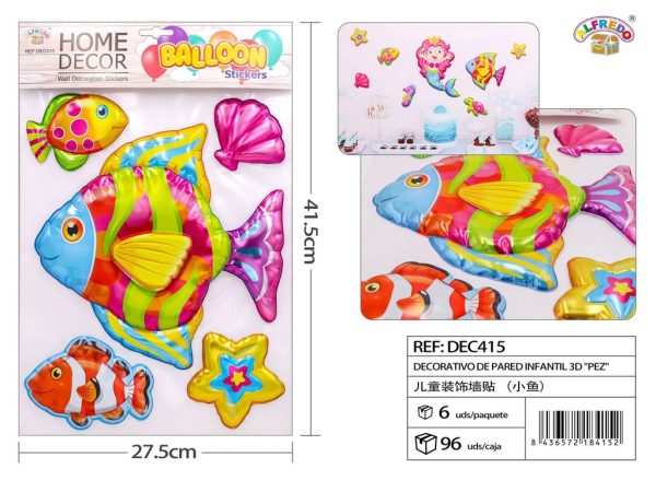 Decorativo de pared infantil 3D "Pez" 27.5x41.5 cm - Decoraciones infantiles - Imagen 2