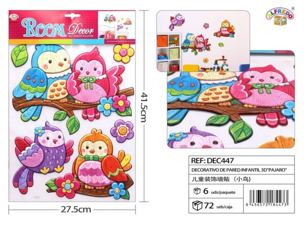 Decorativo de pared infantil 3D "Pájaro" 27.5x41.5 cm - Decoraciones infantiles