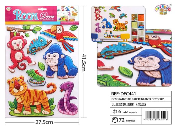 Decorativo de pared infantil 3D "Tigre" 27.5x41.5 cm - Decoraciones infantiles