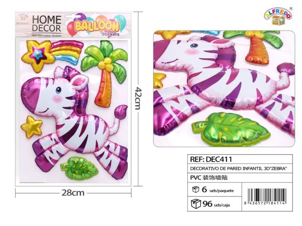 Decorativo de pared infantil 3D "Zebra" 28x42 cm - Decoraciones infantiles