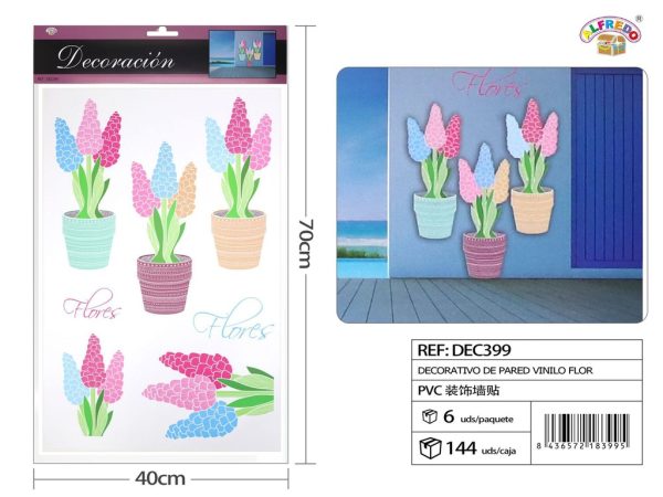 Decorativo de pared vinilo flor 40x70cm - Adhesivo decorativo