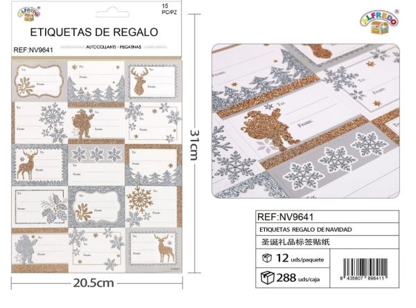 Etiqueta para regalo de Navidad 20.5x31cm para decoración navideña