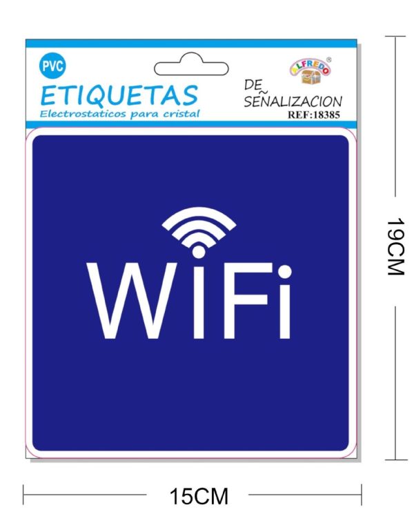 Etiquetas electrostáticas de señalización "WIFI" 15 x 19 cm - Señalización PVC