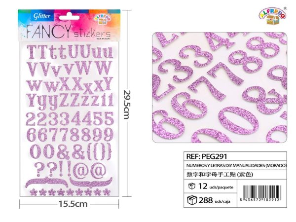 Números y letras DIY manualidades (morado) 15.5x29.5cm - Materiales de manualidades - Imagen 2