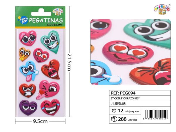 Pegatinas "Corazones" 9.5 x 21.5 cm - Decoración