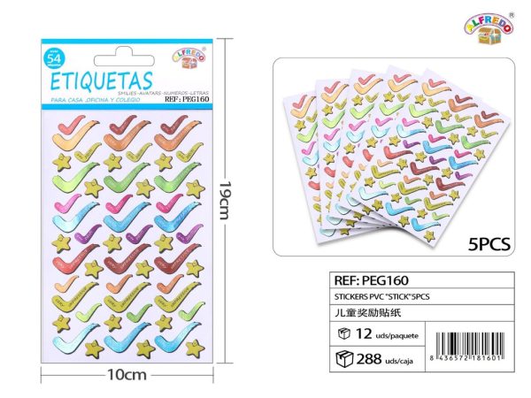 Pegatinas PVC "Very Impressive" 5 hojas 10x19cm para manualidades