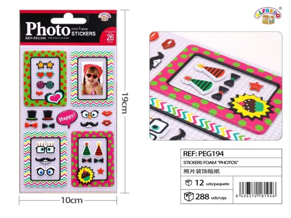 Pegatinas de foam "PHOTOS" 10x19cm para manualidades - Imagen 2