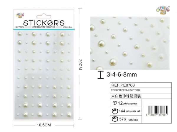 Pegatinas de perla surtido 80 pcs 10,5x20 cm - Adornos decorativos