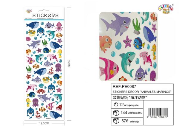 Pegatinas decorativas "Animales Marinos" 12.5x35cm - Decoraciones infantiles