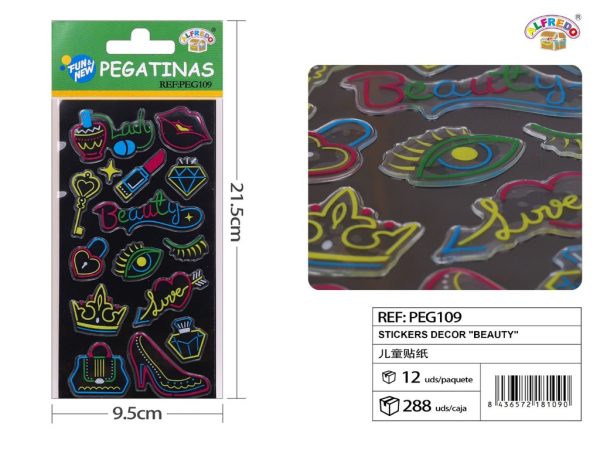 Pegatinas decorativas "Beauty" 10 x 19 cm - Decoración