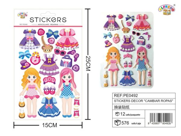 Pegatinas decorativas "Cambia Ropas" 15x25 cm - Juguetes infantiles
