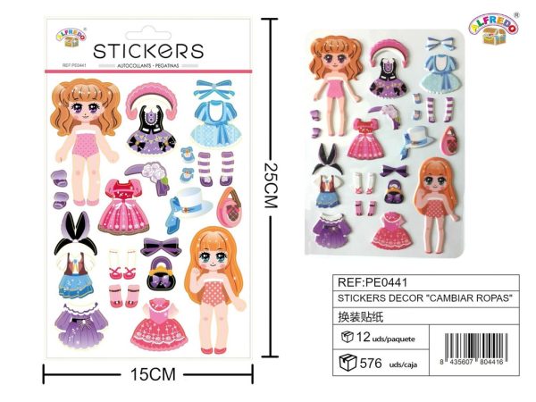 Pegatinas decorativas "Cambia Ropas" 15x25 cm - Juguetes infantiles - Imagen 2