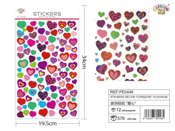 Pegatinas decorativas "Corazón" 19.5x34cm para manualidades
