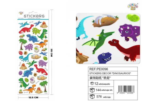 Pegatinas decorativas "Dinosaurios" 12.5x35cm - Decoraciones infantiles